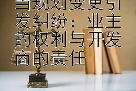 当规划变更引发纠纷：业主的权利与开发商的责任