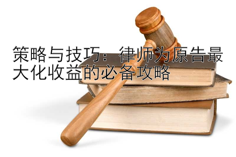 策略与技巧：律师为原告最大化收益的必备攻略