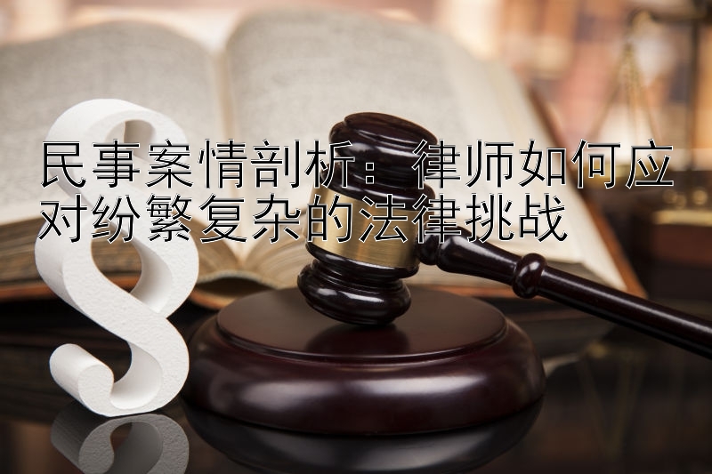 民事案情剖析：律师如何应对纷繁复杂的法律挑战